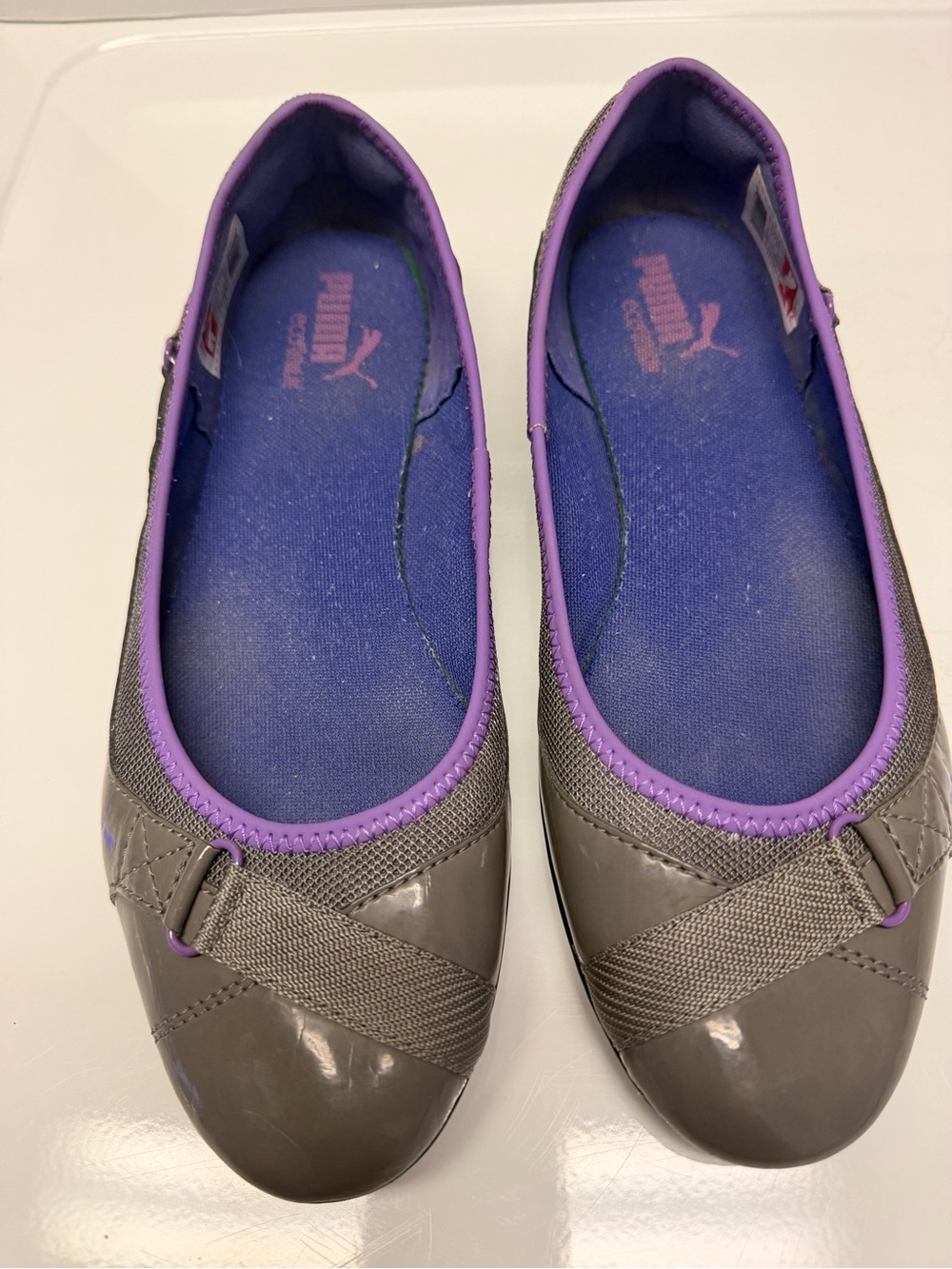 Vintage Y2K Puma Speed Princess Women's Gray and Purple Slip-On Flats Sz 8.5